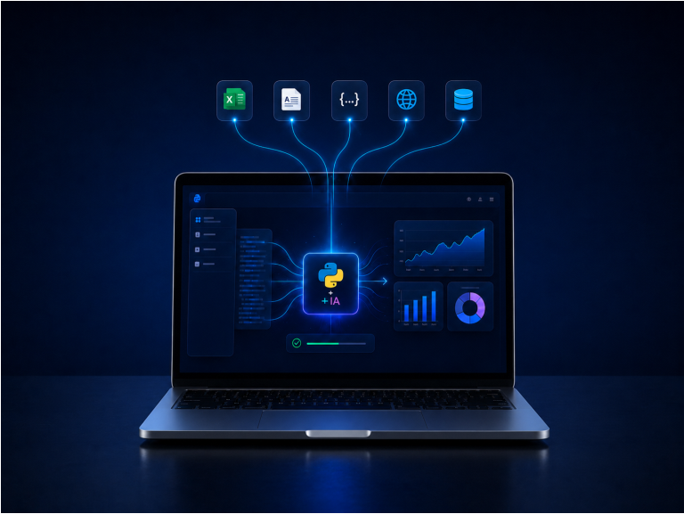 Interface visual de automação de extração de dados com Python e IA
